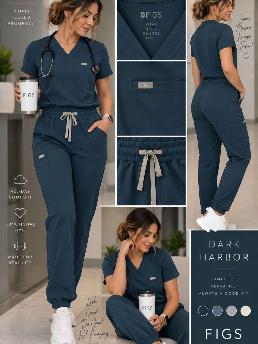 FIGS Dark Harbor Women's Jogger Scrub Pants